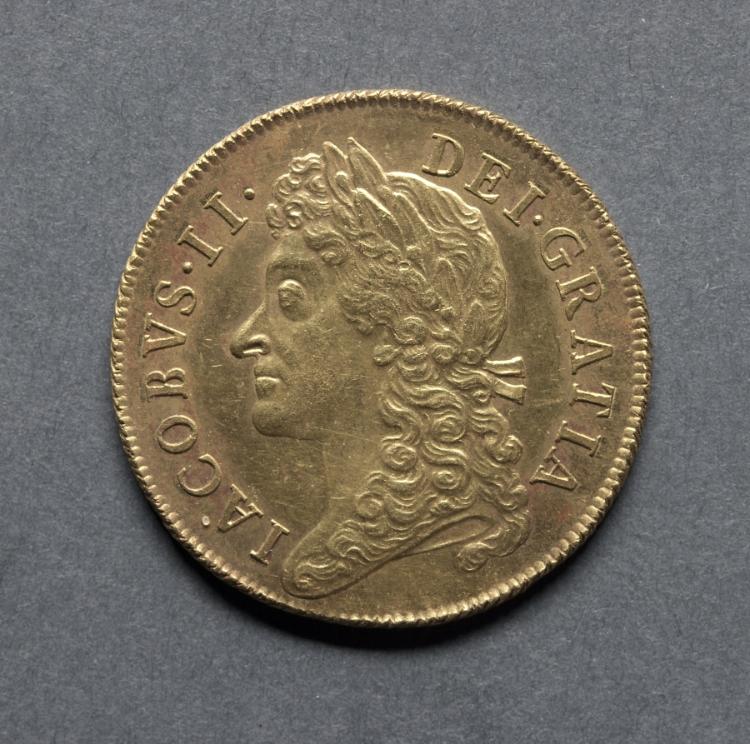 Two Guineas: James II (obverse), 1687 (Cleveland Museum of Art 1969.200.a)
