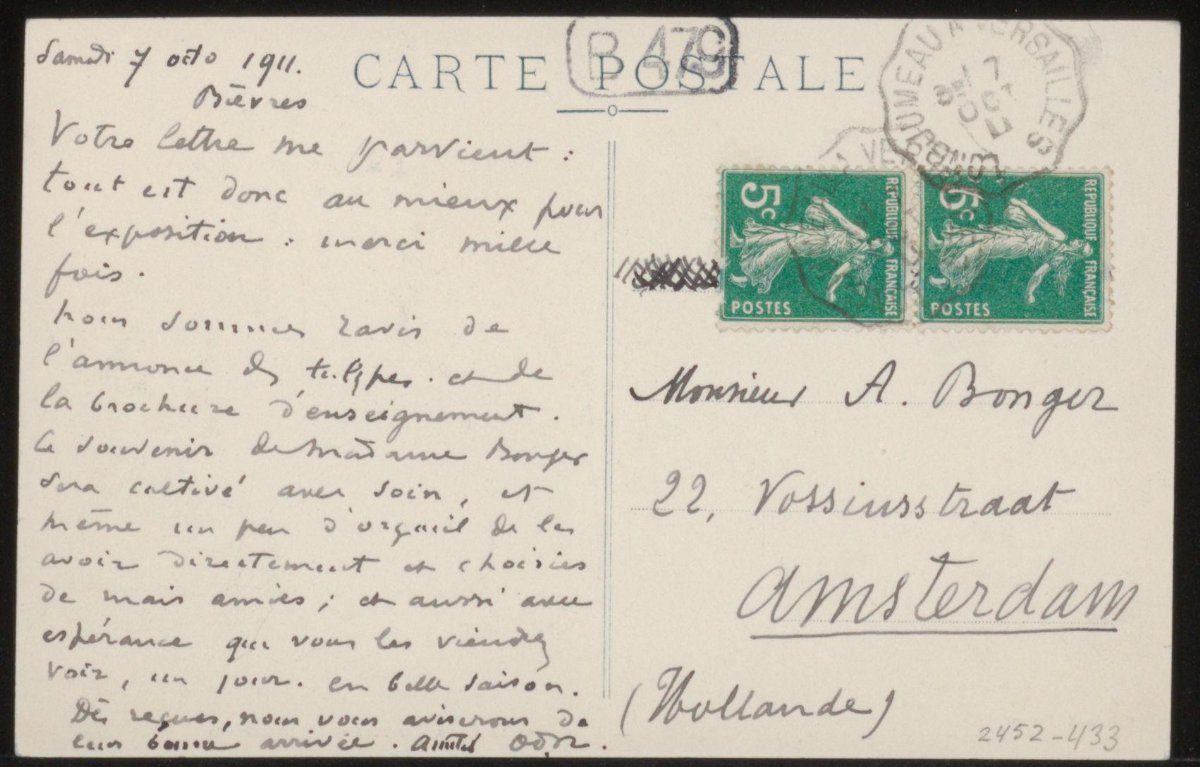 Prentbriefkaart aan Andries Bonger