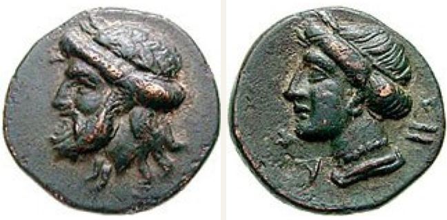 Sesamos, bronze coin — Head of Demeter (CN type 23925)