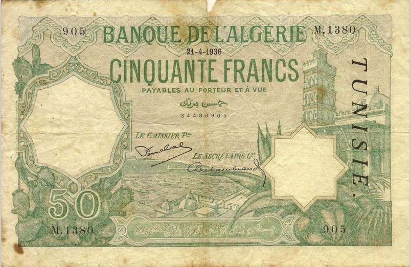 Obverse of 50 Francs (1928–1936), Pick 9