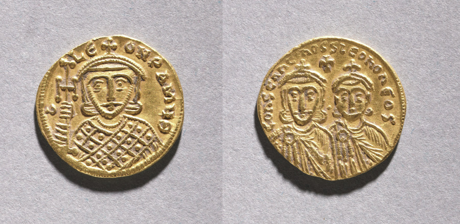 Solidus with Leo IV the Khazar and His Father Constantine V Copronymus, c. 751–775 (Cleveland Museum of Art 1968.59)
