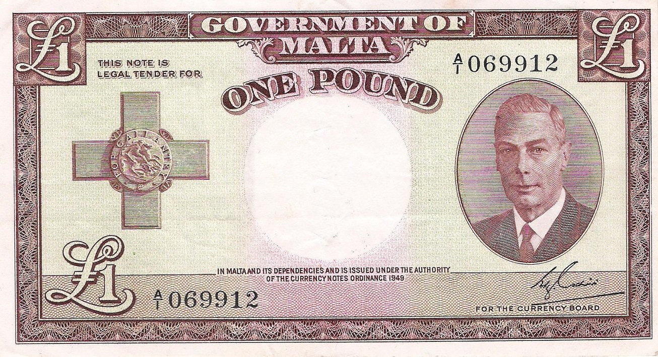 Obverse of 1 Pound (1951), Pick 22