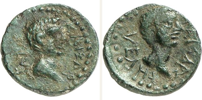 Skepsis, Augustus, bronze coin — Bare head of Lucius Caesar (CN type 18621)