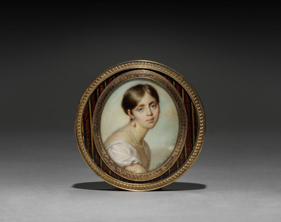 Cover for a Snuff Box with a Portrait of a Young Woman, France, 19th century, 1805