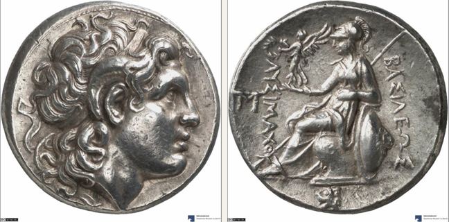 Lysimacheia, Lysimachos, tetradrachm — Athena seated left (CN type 12078)