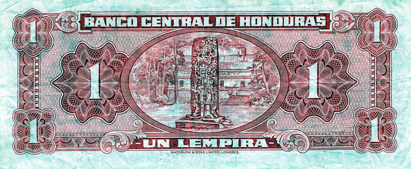 Reverse of 1 Lempira (1951), Pick 45
