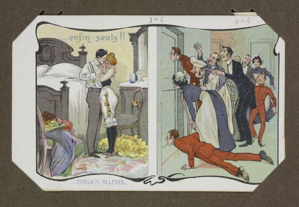Postcard — Enfin Seuls!, Germany, ca. 1906