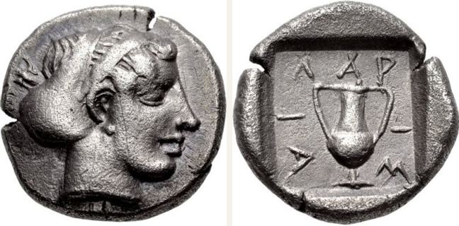 Larissa, silver coin — Amphora (CN type 21476)