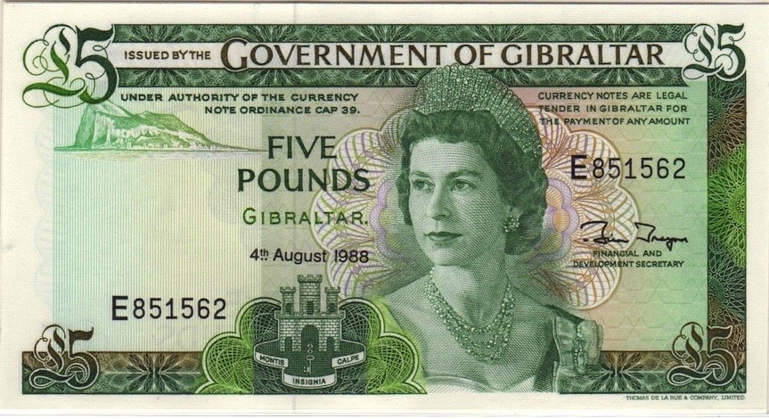 Obverse of 5 Pounds (1975–1988), Pick 21