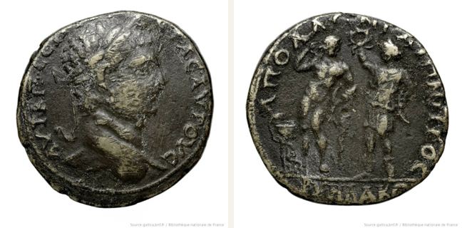 Apollonia ad Rhyndacum, Geta, bronze coin — Apollo and Artemis (CN type 13084)