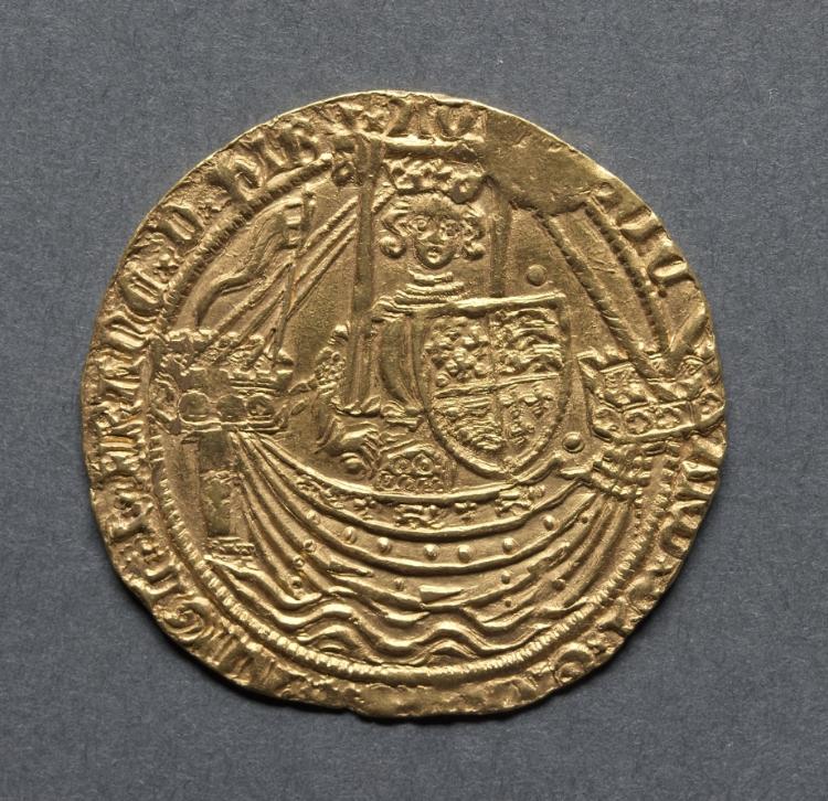 Noble: Richard II Standing on Ship with Shield of Arms (obverse), 1377–1399 (Cleveland Museum of Art 1969.162.a)