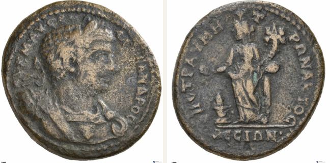 Assos, Severus Alexander, bronze coin — Homonoia standing left (CN type 19179)