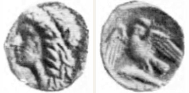 Olbia, tetradrachm — See-eagle on dolphin left (CN type 23399)