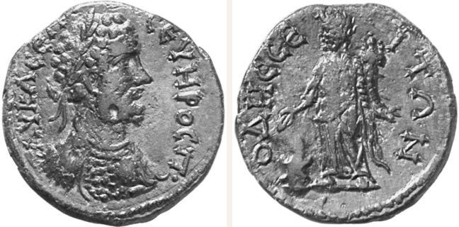 Odessos, Septimius Severus, bronze coin — Great God standing facing (CN type 21806)