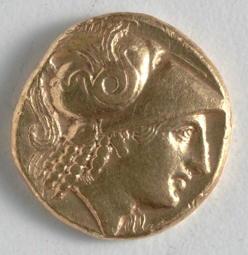 Stater: Head of Athena (obverse), 323–317 BCE (Cleveland Museum of Art 1916.989.a)
