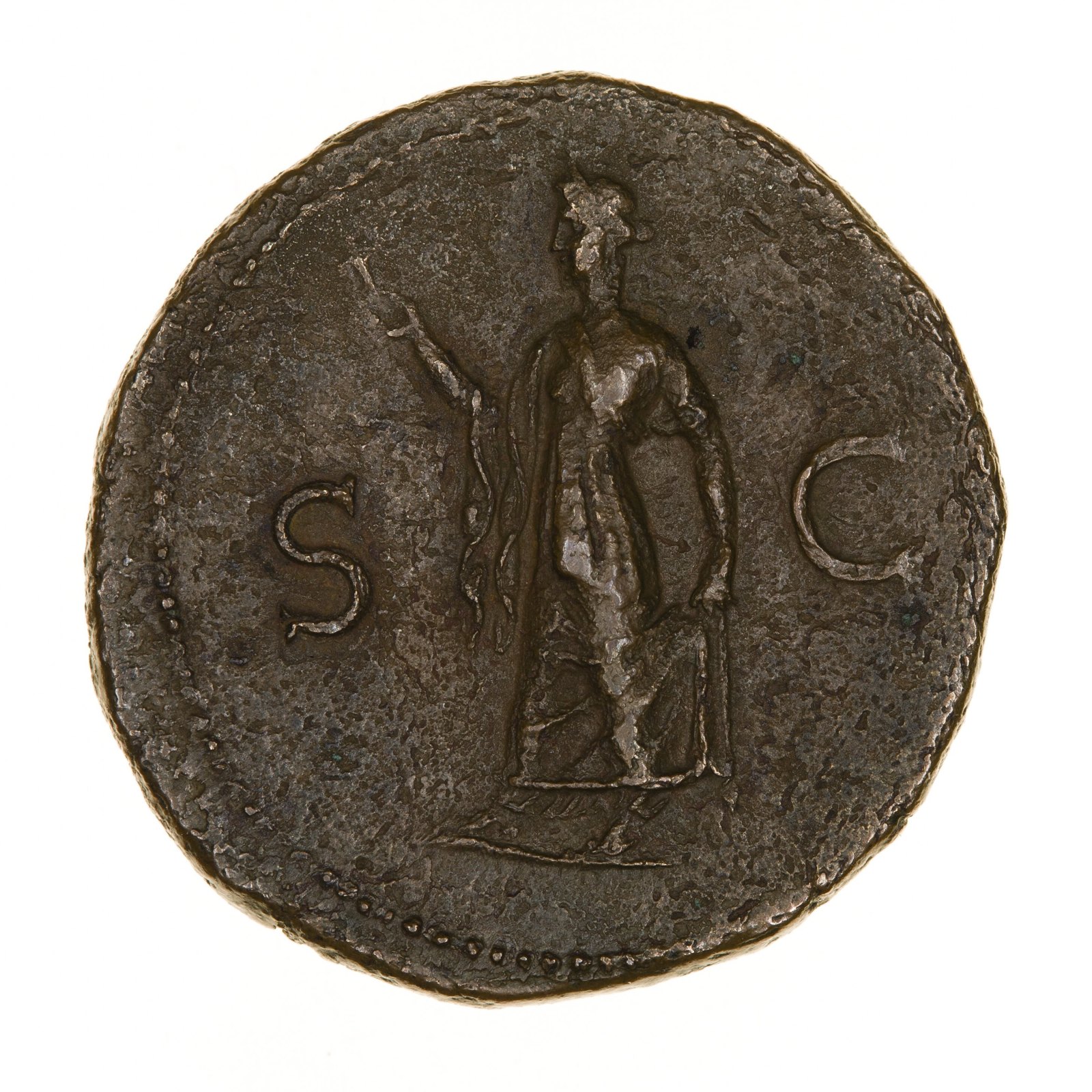 Coin, Titus, Ancient Roman Empire, 77-78 AD — museum object NU 47617