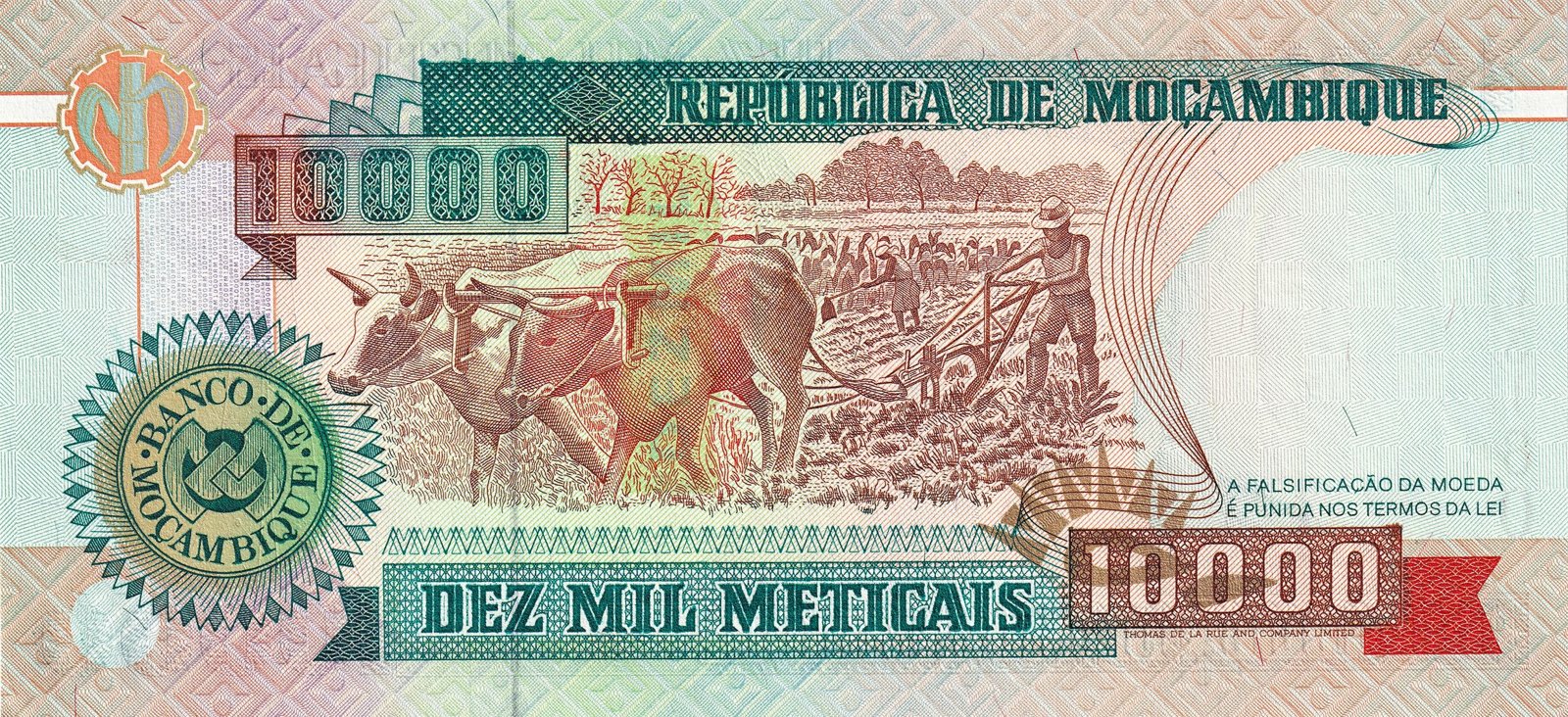 Reverse of 10 000 Meticais (1991), Pick 137