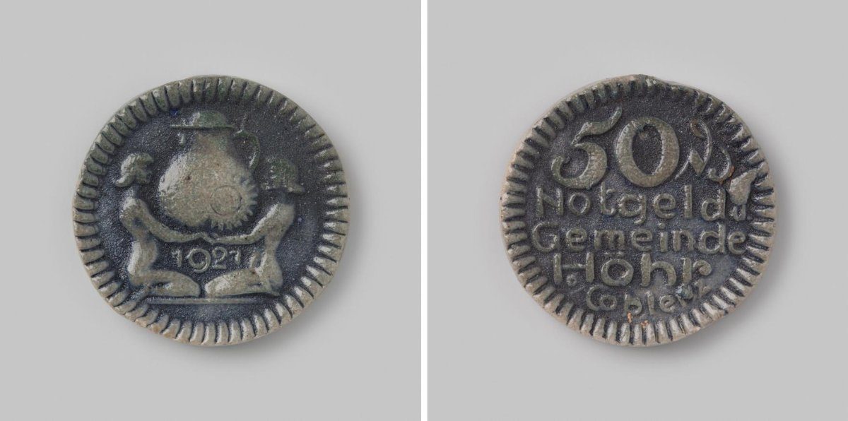 50 pfennig notgeld uit Duitsland, Höhr, Coblenz, 1921