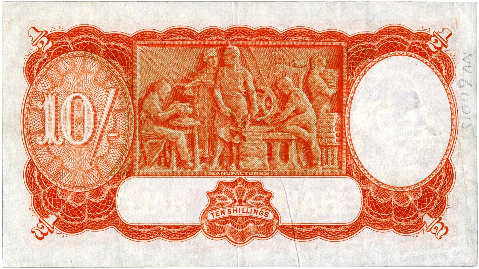 Reverse of 10 Shillings (1936–1939), Pick 21