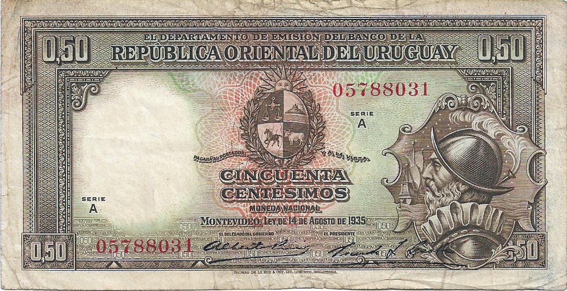 Obverse of 50 Centésimos (1937), Pick 27