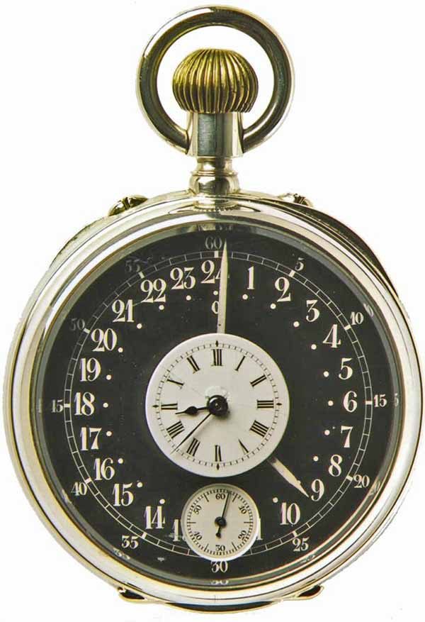 Ludwig Hoffmann pocket watch for world and local time, Berlin, circa 1888