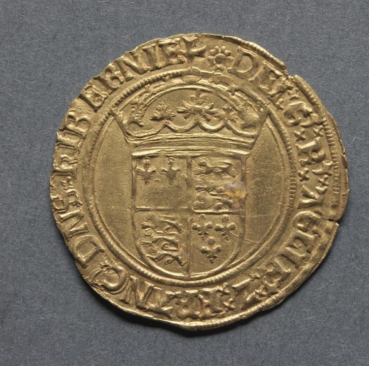 Crown of the Double Rose: Crowned Royal Arms (reverse), 1526–1533 (Cleveland Museum of Art 1969.172.b)