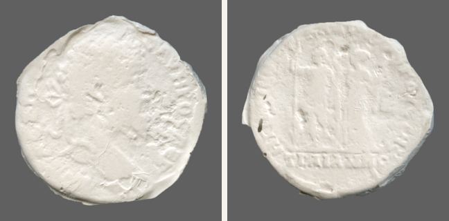 Augusta Traiana, Septimius Severus, 5 unit — Emperor in military attire standing left (CN type 1758)