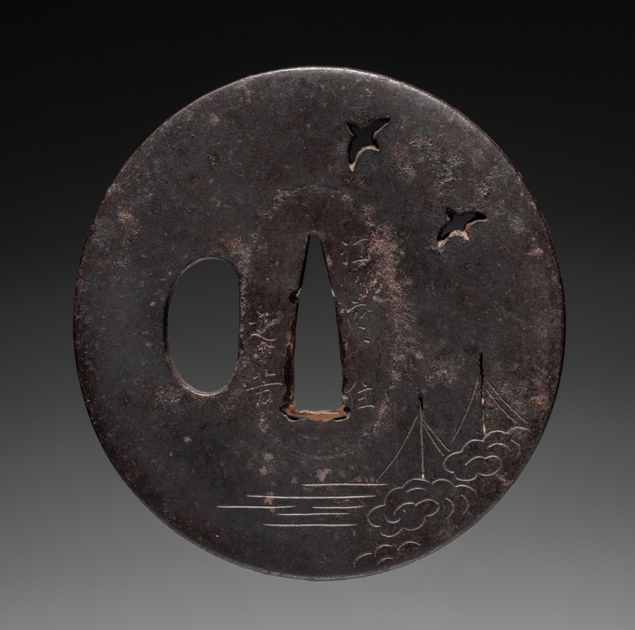 Sword Guard (Tsuba) with Birds and Sails, c. 1615–1868 (Cleveland Museum of Art 1919.301)
