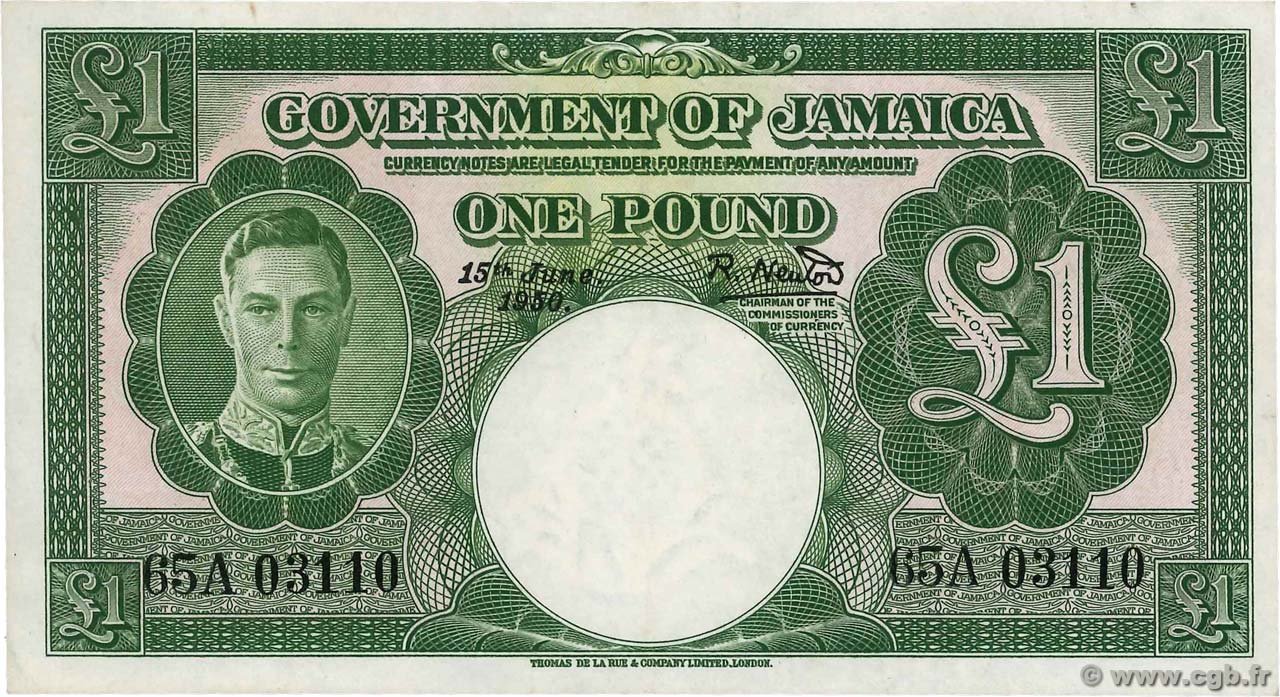 Obverse of 1 Pound (1942–1960), Pick 41a