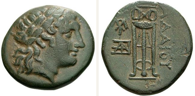 Uncertain mint, Adaios, bronze coin — Tripod with fixture (CN type 20867)