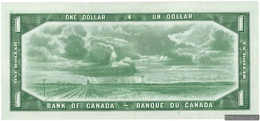 Reverse of 1 Dollar (1954), Pick 74