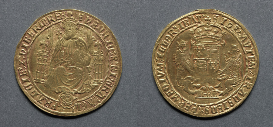 Sovereign: Henry VIII (obverse); Crowned Shield of Arms (reverse), 1544–47 (Cleveland Museum of Art 1969.173)