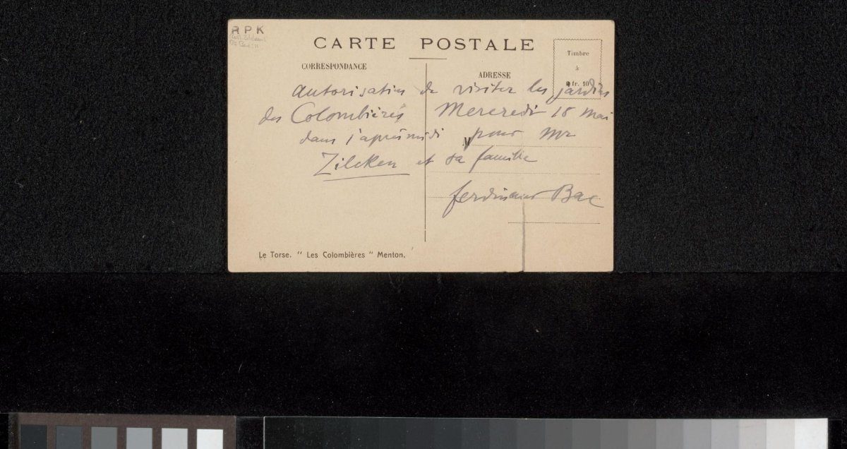 Picture postcard to Philip Zilcken