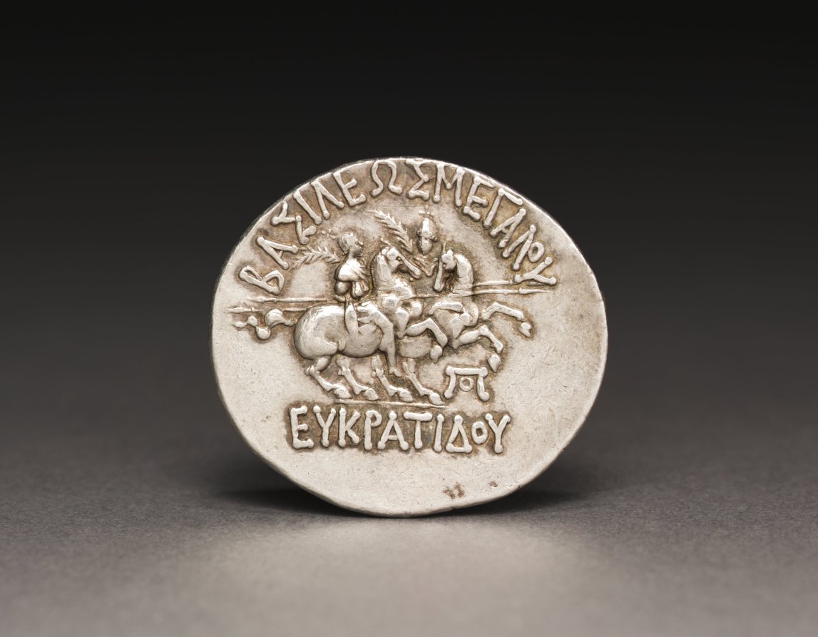 Coin of Eukratides I, 170–145 BCE (Cleveland Museum of Art 1999.319.b)