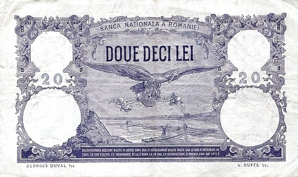 Reverse of 20 Lei (1909–1929), Pick 20