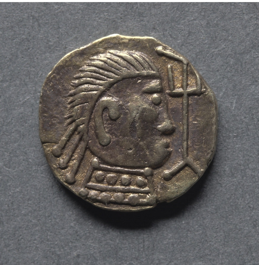 Witmen Tremissis: Bust and Trident (obverse), early 600s (Cleveland Museum of Art 1969.159.a)