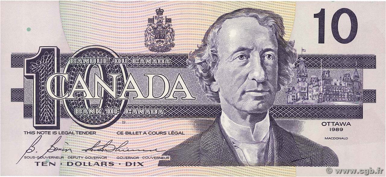 Obverse of 10 Dollars (1989), Pick 96