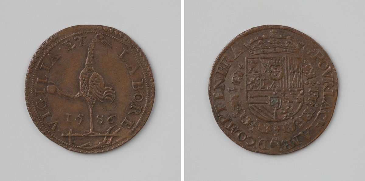 Alessandro Farnese, Duke of Parma, jeton of the Chamber of Accounts of Brabant in Brussels