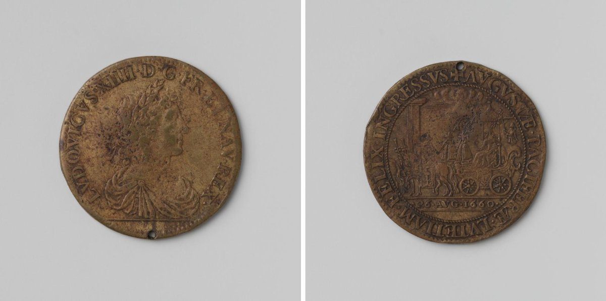 Arrival of Maria Theresa in Paris, jeton struck in honour of Louis XIV, King of France