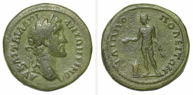 Philippopolis, Antoninus Pius, 4 unit — Apollo standing left (CN type 21128)