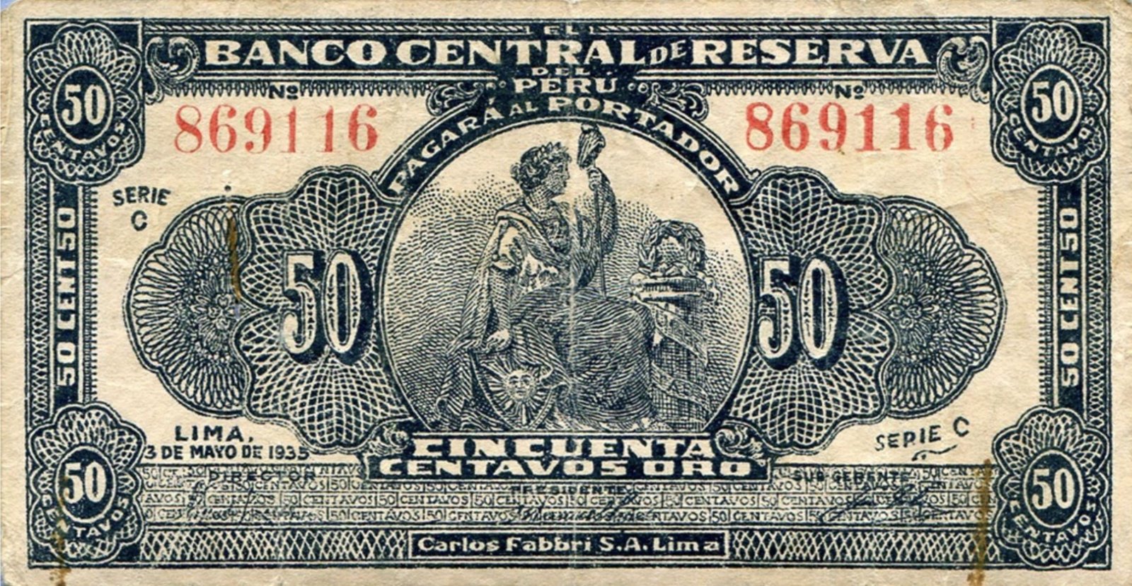 Obverse of 50 Centavos (1935), Pick 64