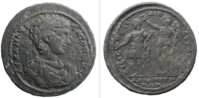 Adramyttion, Caracalla, bronze coin — Emperor and Nike (CN type 3034)