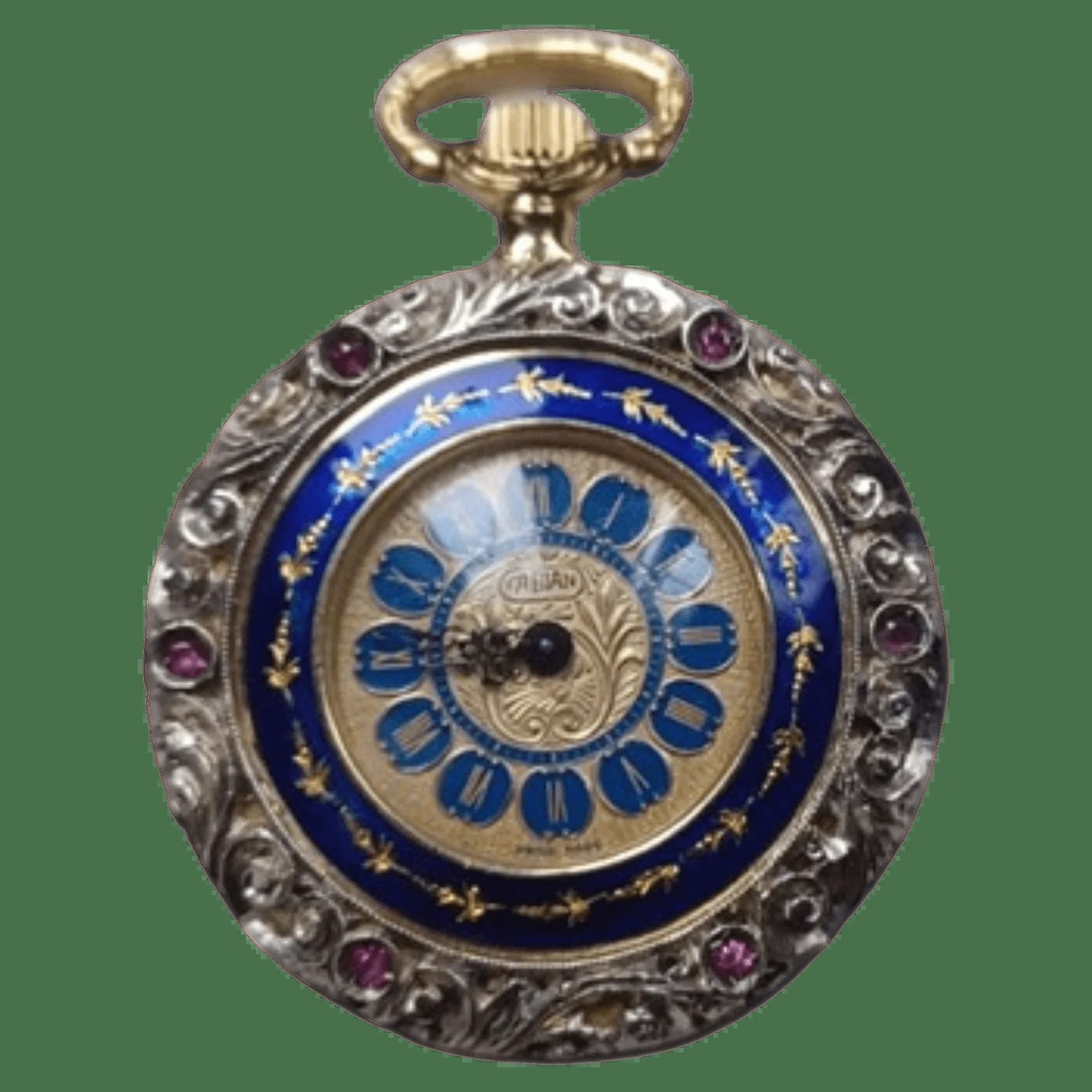 18ct Ruby and Diamond Pocket Watch with Jewels - 1970