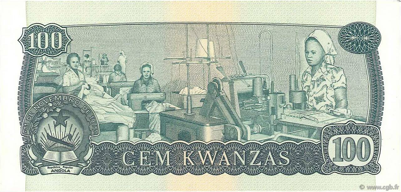 Reverse of 100 Kwanzas (1979), Pick 115