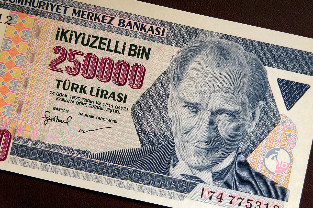 Turkey lira banknotes