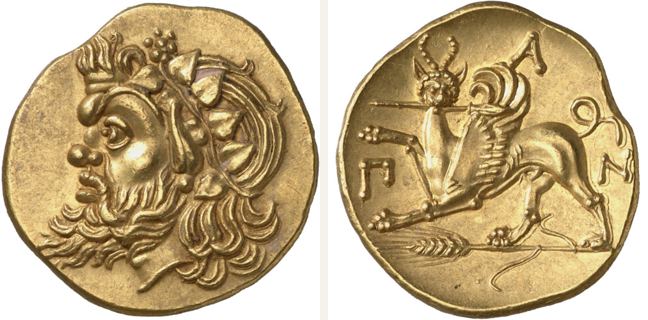 Pantikapaion, stater — Griffin standing left (CN type 21711)