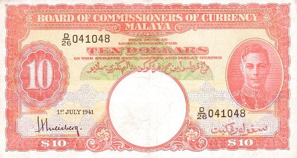 Obverse of 10 Dollars (1941), Pick 13
