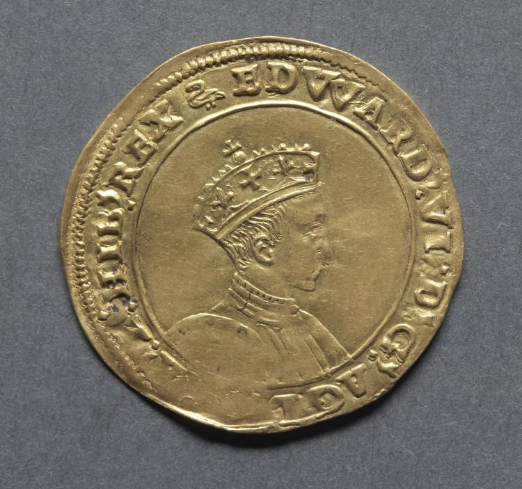 Half Sovereign: Edward VI (obverse), 1549–1550 (Cleveland Museum of Art 1969.176.a)
