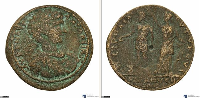 Adramyttion, Caracalla, bronze coin — Emperor in military attire standing left (CN type 2723)