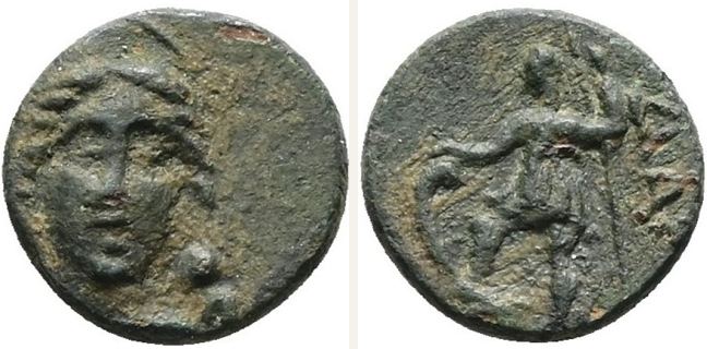 Dardanos, bronze coin — Warrior in military attire standing left (CN type 3962)